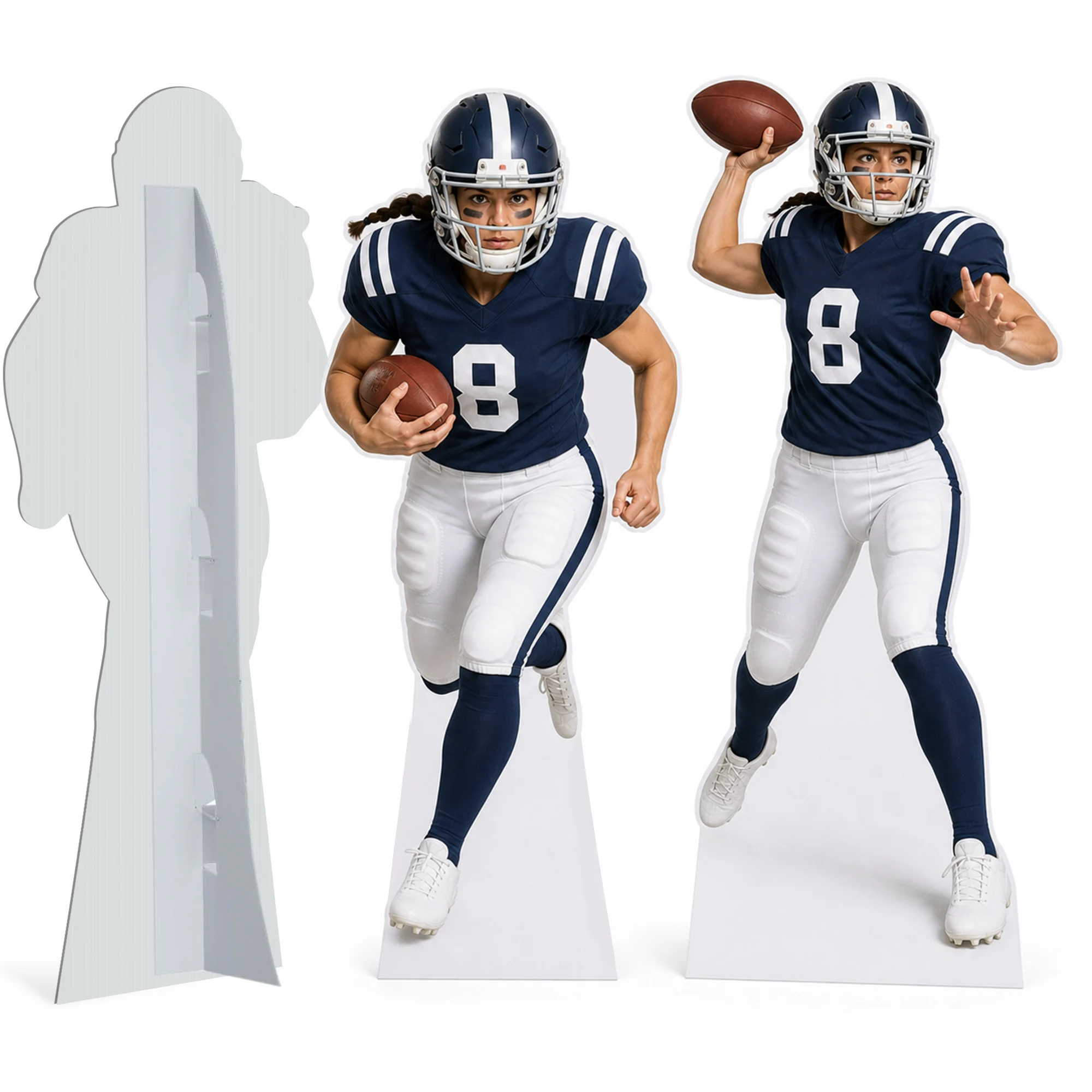Life-Size Cardboard Cutout with Female Football Player
