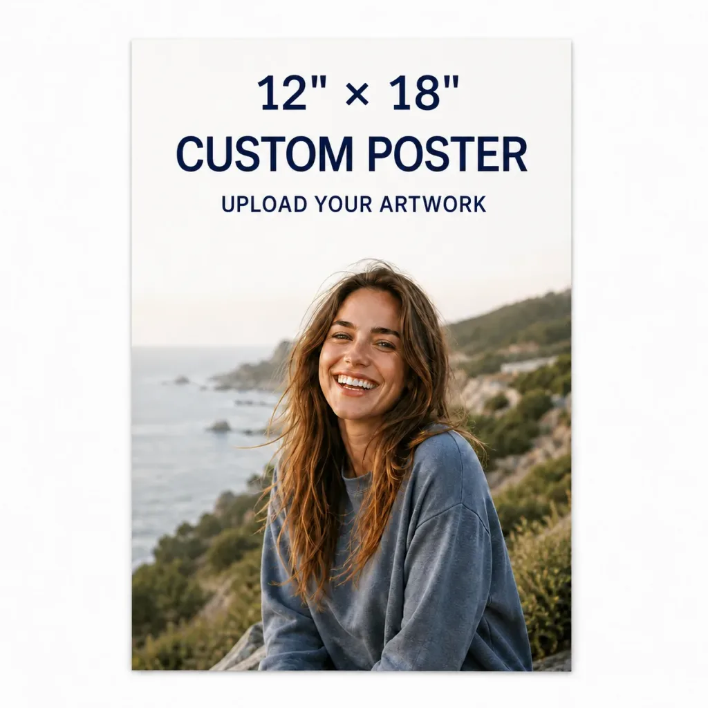 Custom 12 x 18 inch poster with portrait artwork on a white background